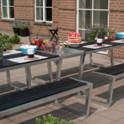 Hot Plus Zigma bord/bænkesæt med 1 ryglæn 392 cm sort