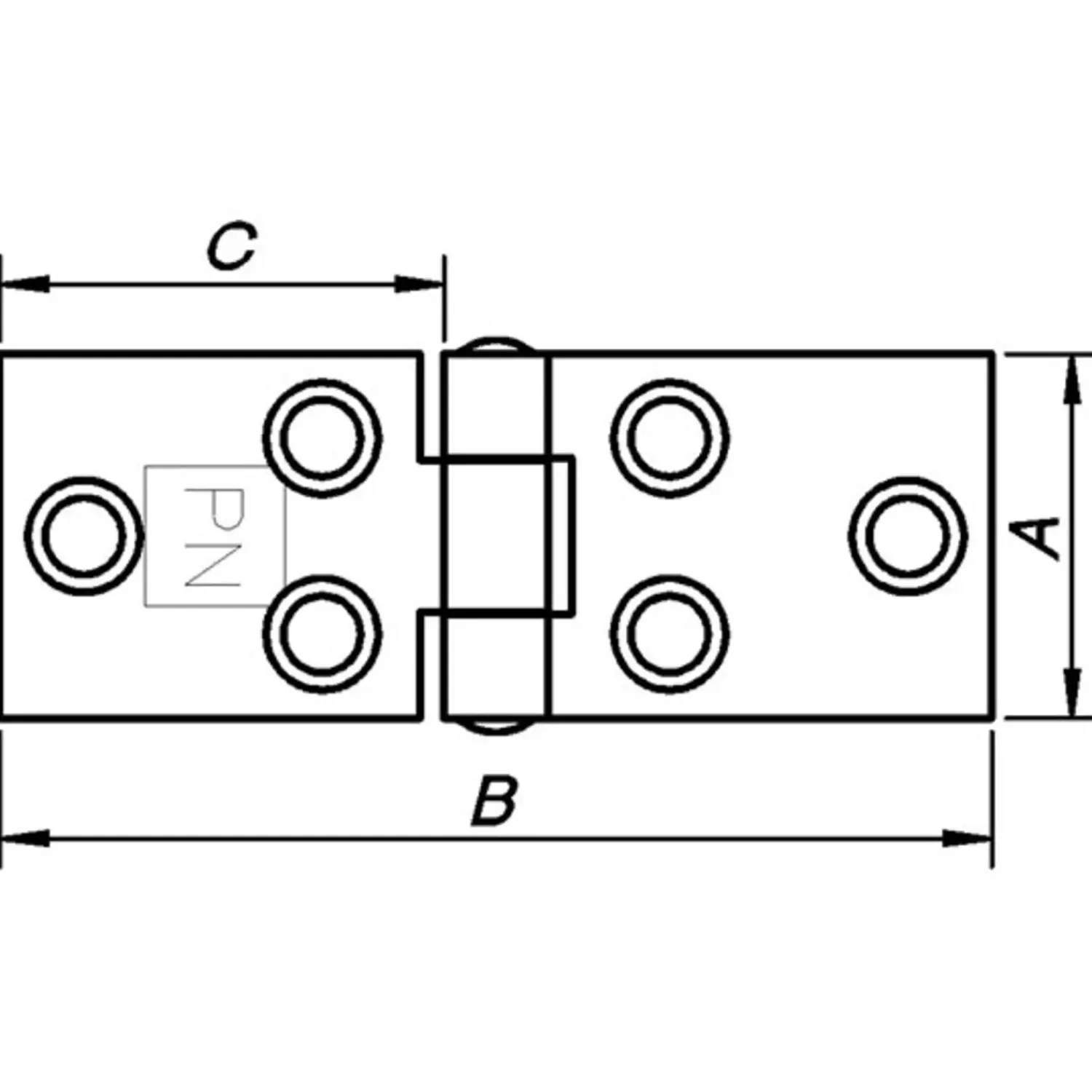 Peder Nielsen Hængsler^PN bladhængsel bach flap 50x114 mm elforz