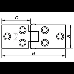 Peder Nielsen Hængsler^PN bladhængsel bach flap 26x70 mm elforz