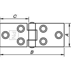 Peder Nielsen Hængsler^PN bladhængsel bach flap 38x88 mm elforz