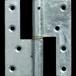 New Peder Nielsen PN dørhængsel højre skarpe hjørner 123x45 mm varmforz.