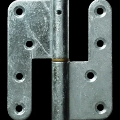 Peder Nielsen Hængsler^PN dørhængsel venstre runde hjørner 123x45 mm varmforz.