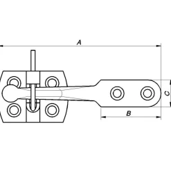 Best Peder Nielsen PN glipfald/dørhank til havelåge 120 mm varmforzinket sort