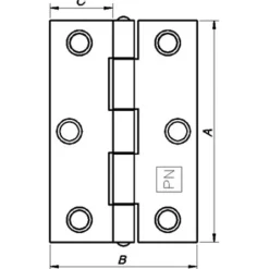 Peder Nielsen Hængsler^PN kanthængsel 89x59 mm elforz.