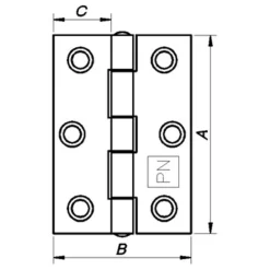 Peder Nielsen Hængsler^PN kanthængsel 63,5x44 mm elforz.