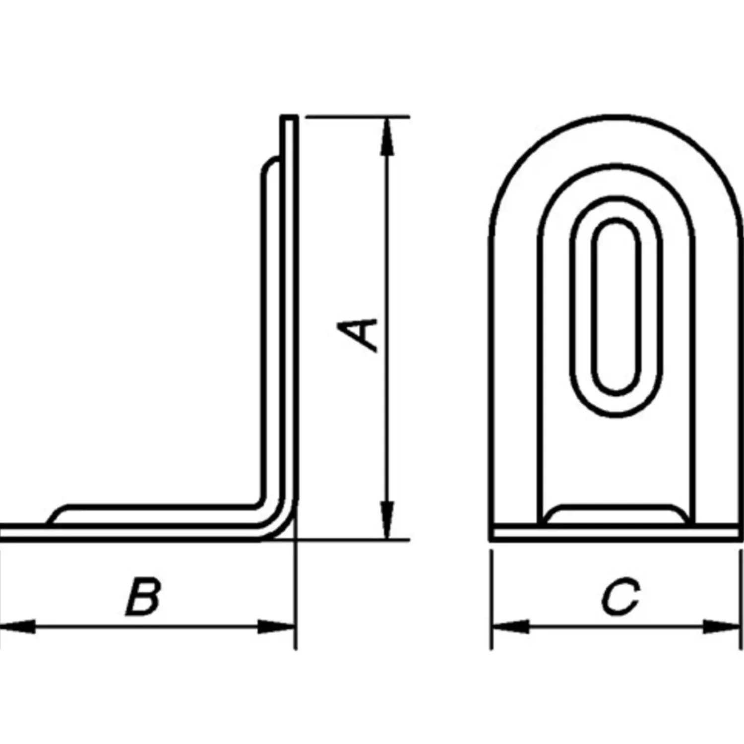 Peder Nielsen Bygningsbeslag^PN riglejern H39xD28xD23 mm. hvid