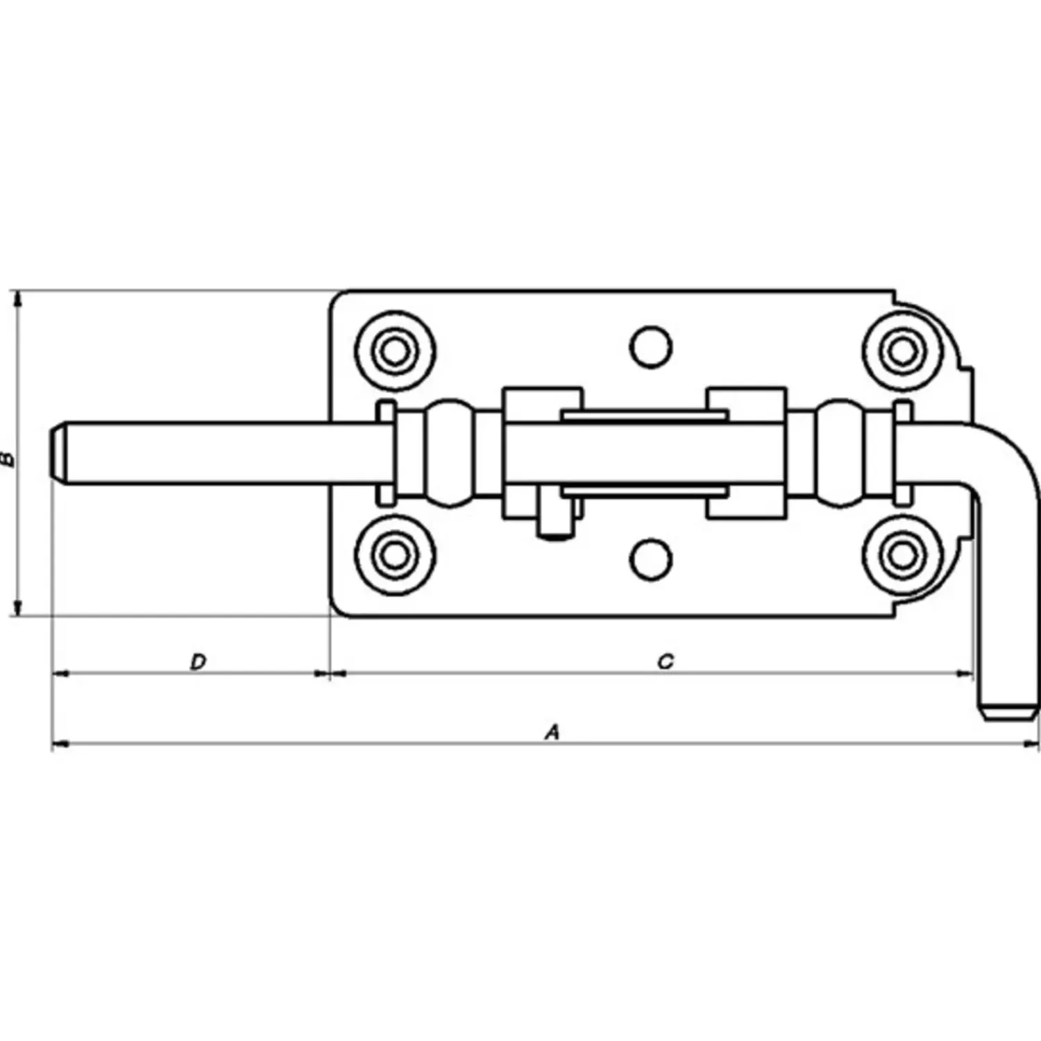 Peder Nielsen Låsekasser, Cylindre Og Dørbeslag^PN skudrigle 415 mm varmforz.