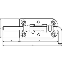 Peder Nielsen Låsekasser, Cylindre Og Dørbeslag^PN skudrigle 230 mm varmforz.