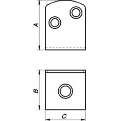Peder Nielsen Tilbehør Til Hegn^PN stakitholder med løs skrue varmforzinket - pakke med 4 stk