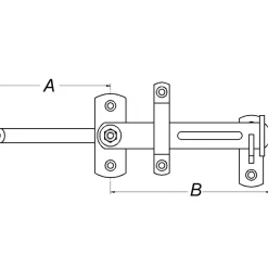 Peder Nielsen Skydedør- Og Portbeslag^PN stalddørgreb 26-50 mm  varmforzinket sort
