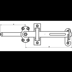 Best Peder Nielsen PN stalddørsgreb 75-105 mm. til hængelås varmforz.