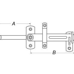 Peder Nielsen Låsekasser, Cylindre Og Dørbeslag^PN stalddørsgreb 26-50 mm. til hængelås varmforz.