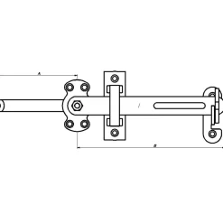Hot Peder Nielsen PN stalddørsgreb 50-75 mm varmforzinket sort