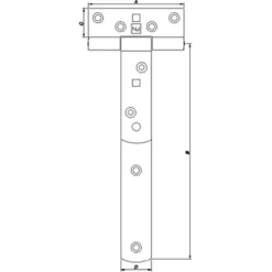 Peder Nielsen Hængsler^PN T-bladhængsel 9" 227x100 mm. varmforz.