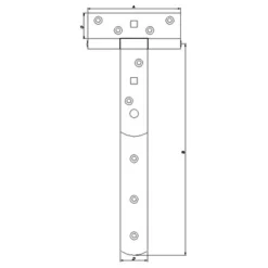 Peder Nielsen PN T-bladhængsel 15" 390x100 mm. varmforz.