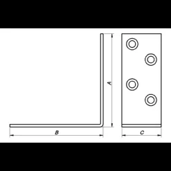 Peder Nielsen PN vinkelbeslag 90x90x38x2,5 mm. elforzinket