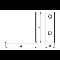 Peder Nielsen PN vinkelbeslag 67x67x20x2,5 mm. elforzinket