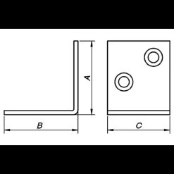 Peder Nielsen PN vinkelbeslag 45x45x38x2,5 mm. elforzinket