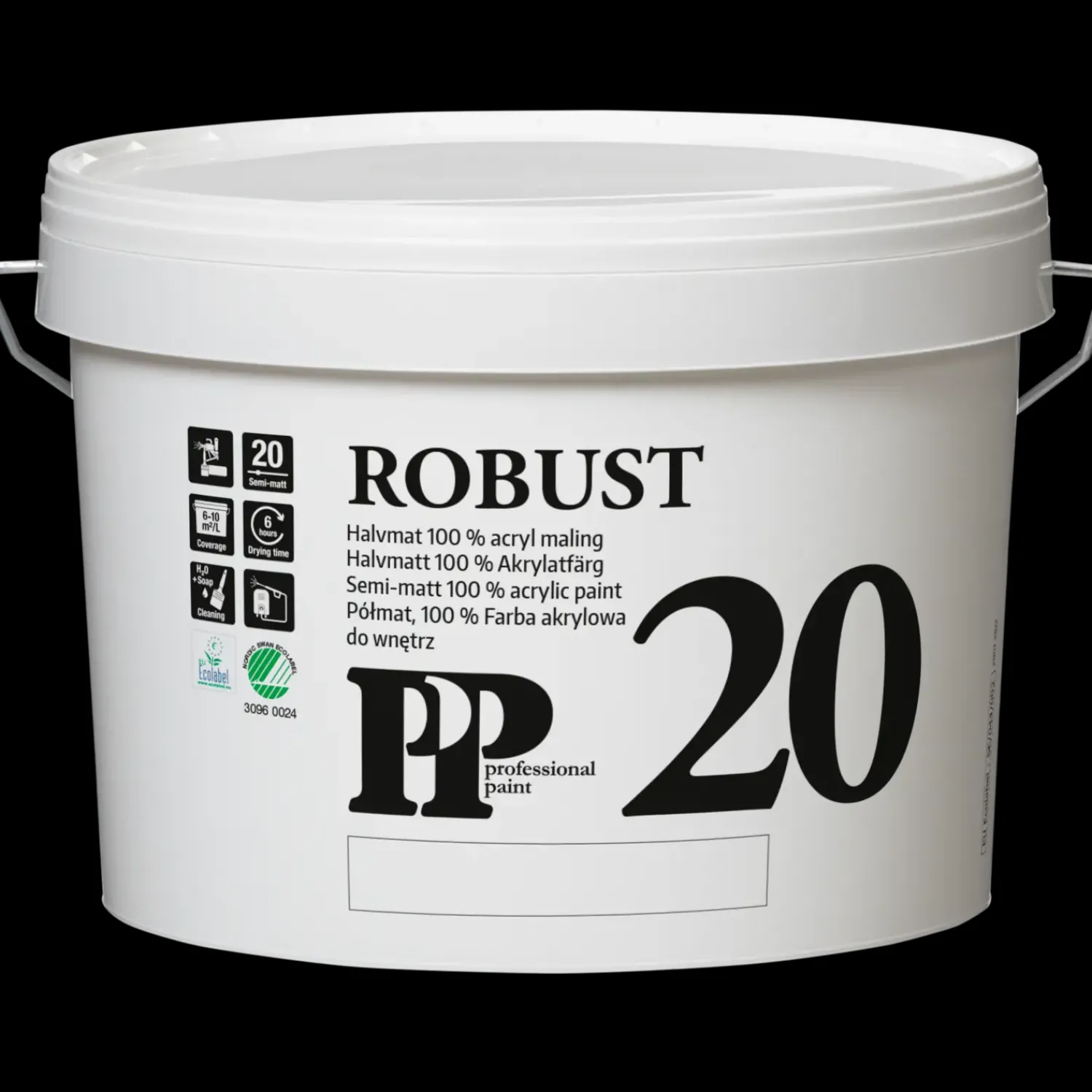 Vægmaling^PP Acrylmaling Robust 20 hvid 2,8 L