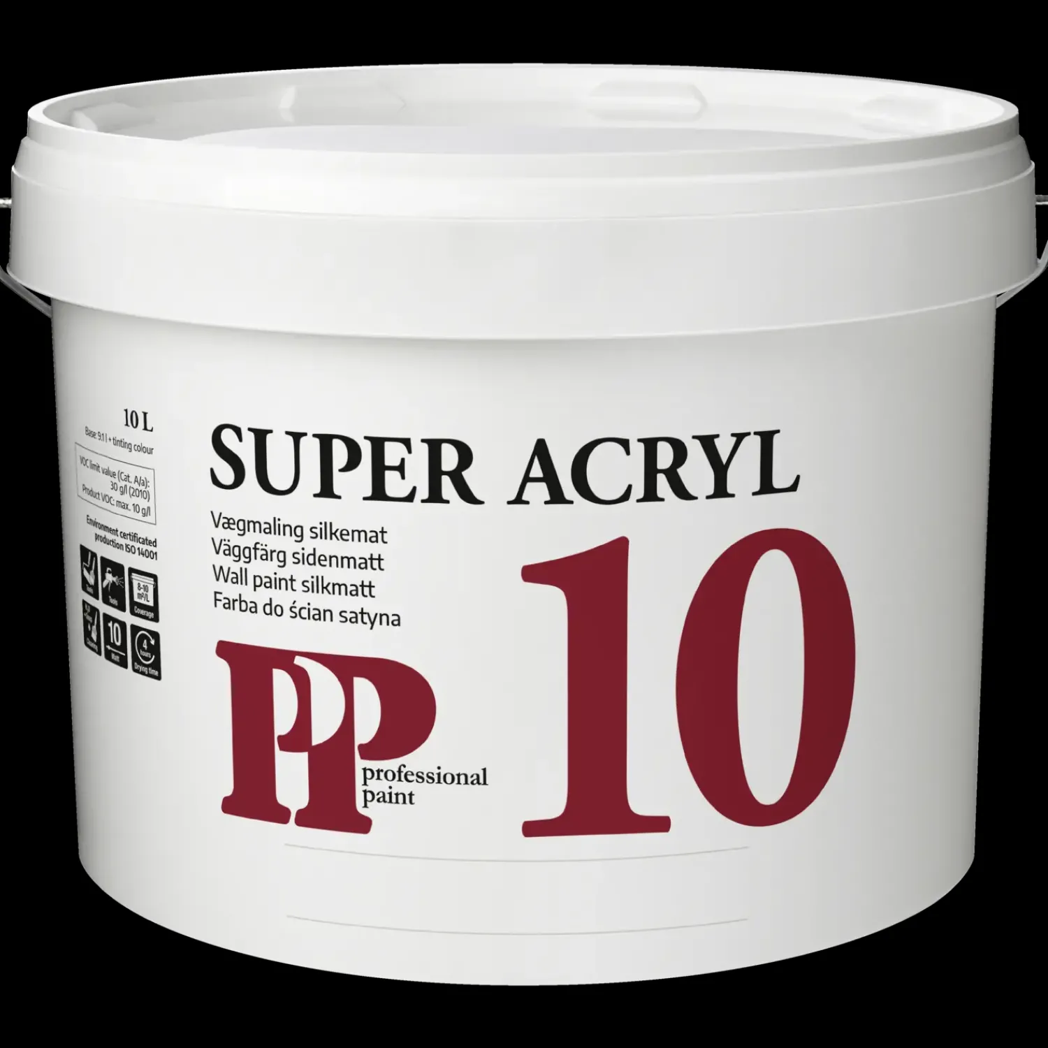 Online PP Vægmaling Super 10 Acryl hvid S0500N 10 L
