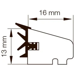 Glaslister^Primo sideglasliste hvid 16x16x2500 mm