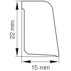 New Primo skureliste alu 15x22x3100 mm
