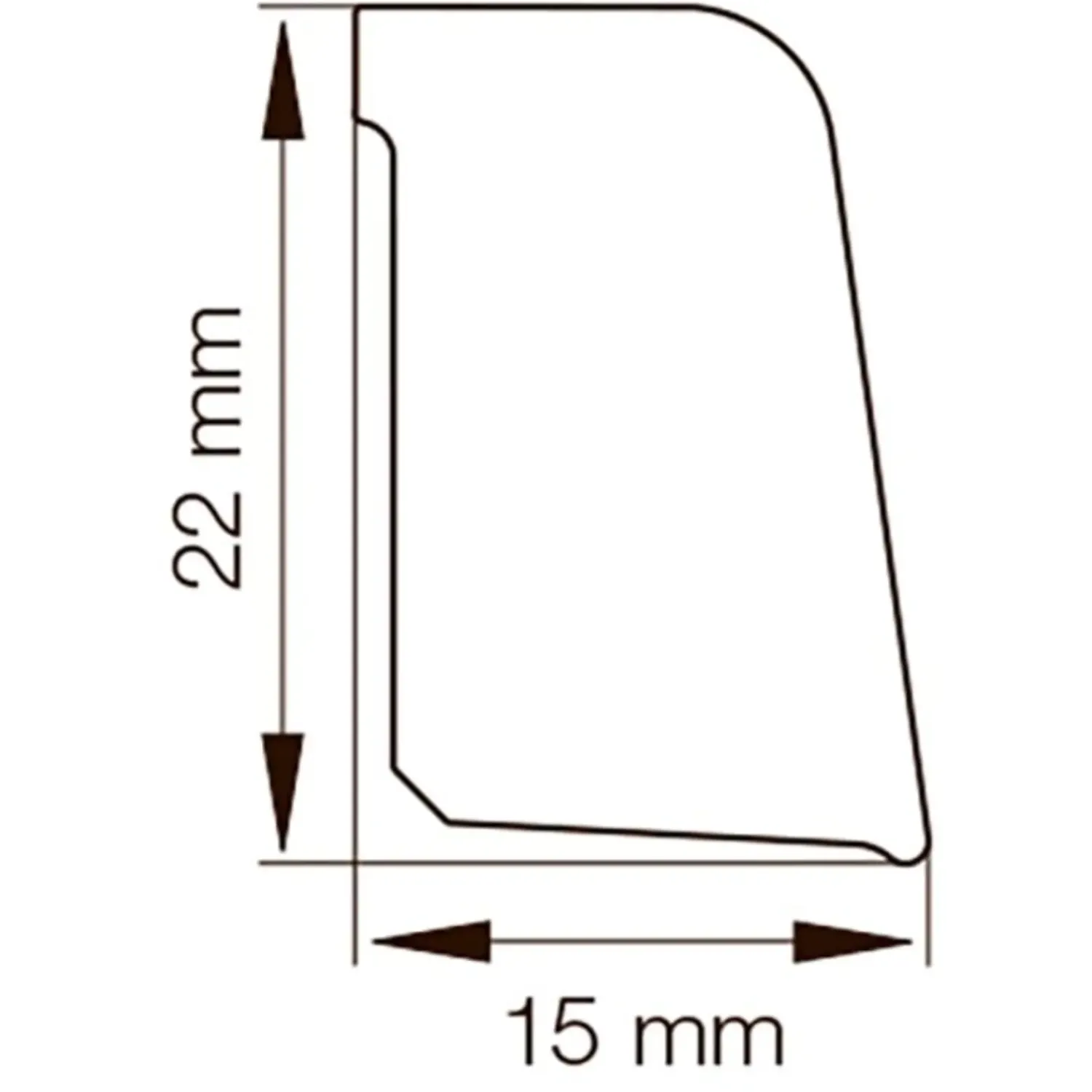 Discount Primo skureliste hvid 15x22x3100 mm