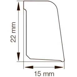 Skurelister^Primo skureliste lysegrå 15x22x3100 mm