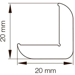 Primo Hjørnelister^vinkelliste hvid 20x20x2500 mm