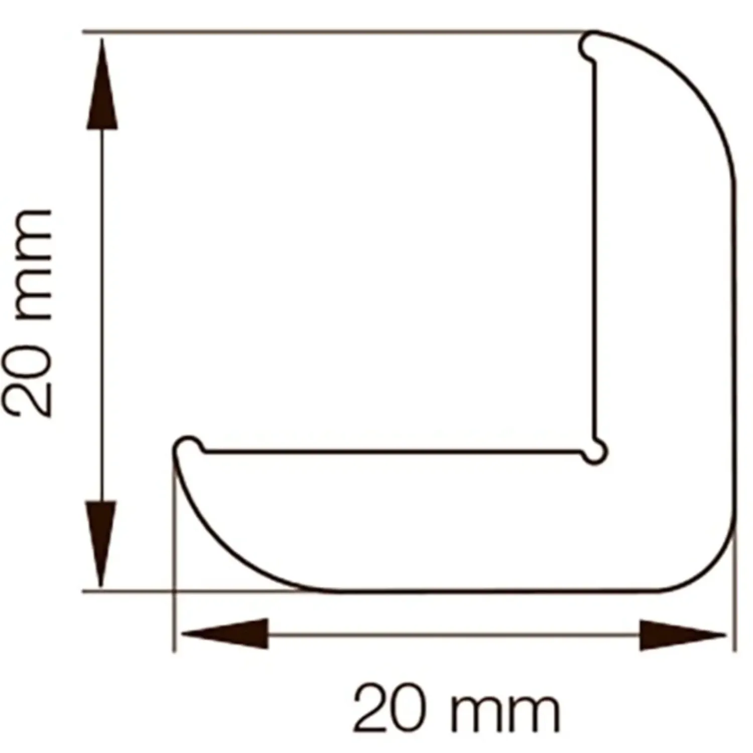 Primo Hjørnelister^vinkelliste hvid 20x20x2500 mm