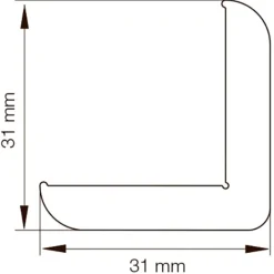 Primo Hjørnelister^vinkelliste hvid 31x31x2500 mm