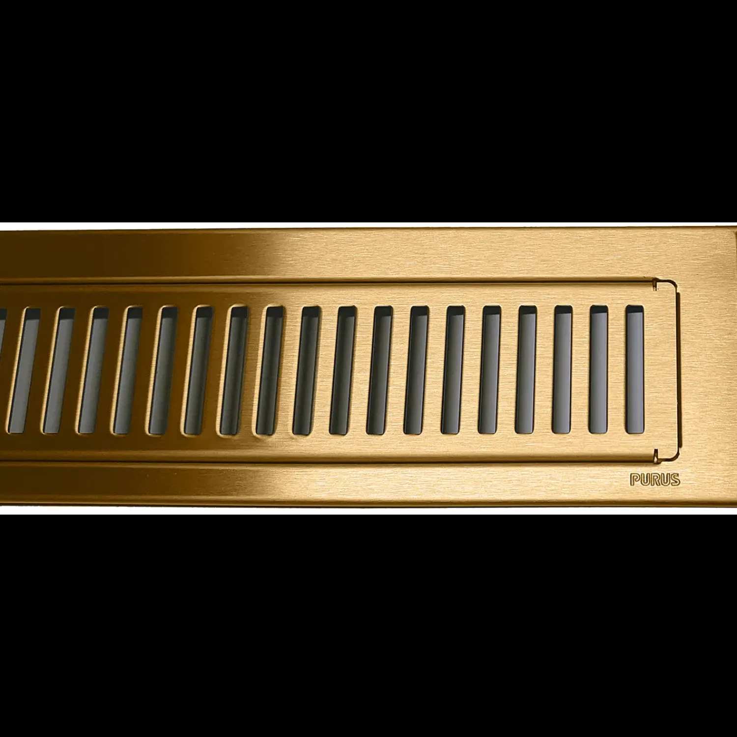 Purus Afløb Og Rør^Line Rib ramme og rist 1000 mm messing