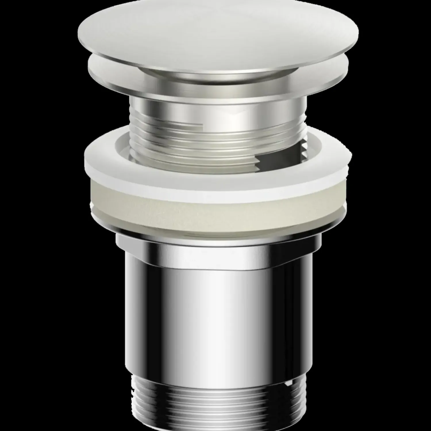 Håndvaskarmaturer^Push pop up 1 1/4" bundventil med overløb til håndvask Ø66 mm