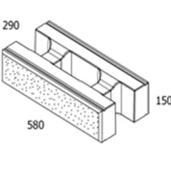 Hot RBR BB-Mur Koks 29x58x15 cm
