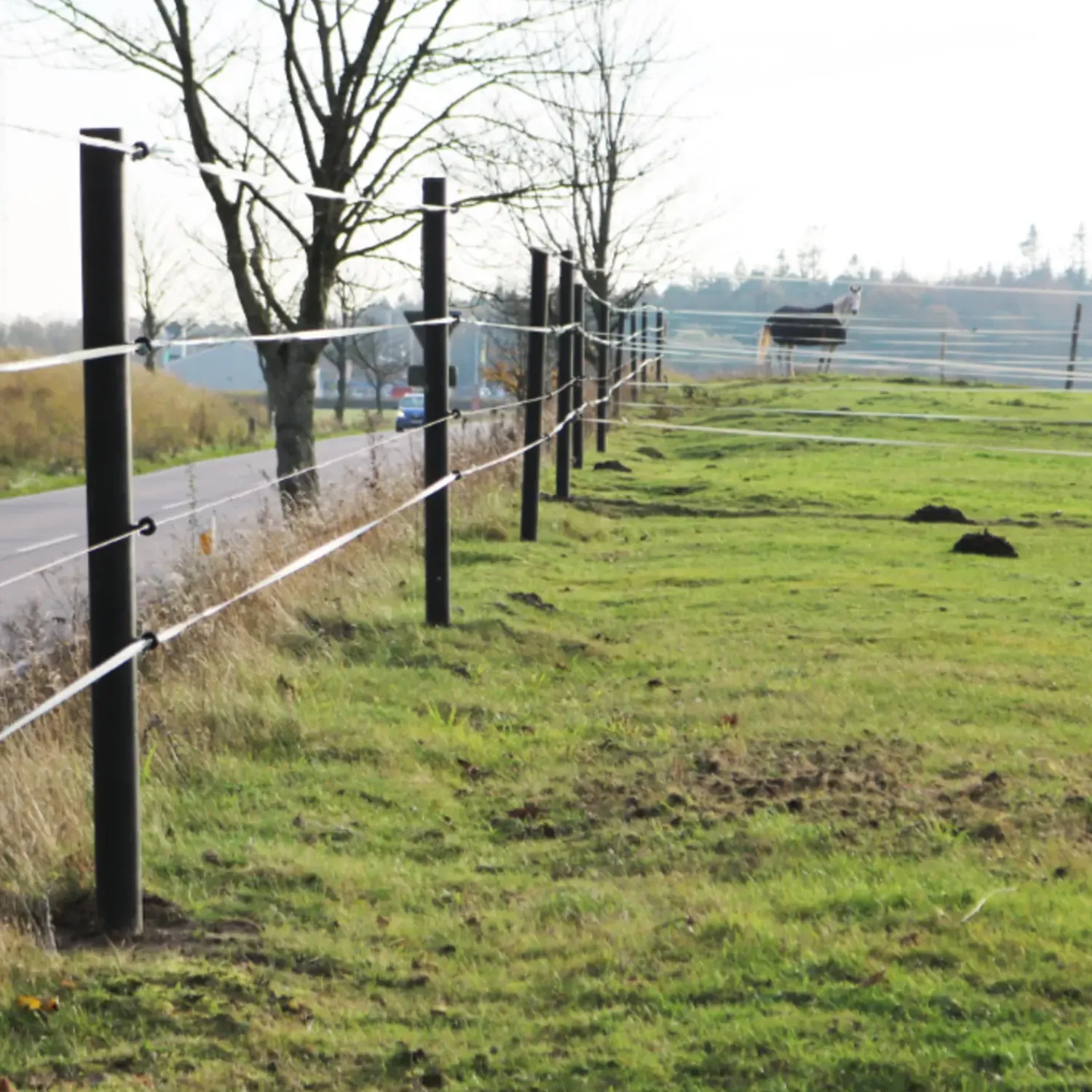 Stolper Og Hegnspæle^Re-textile spidspæl Ø7 x 245 cm - sort