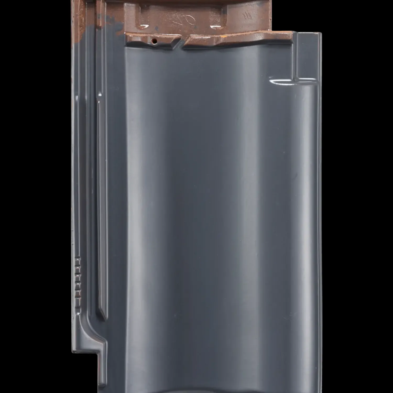 Randers Tegl Tagsten^RT858 Laumans vingefalstagsten, grå mat-glaseret