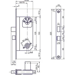 New Ruko 8765 låsekasse venstre/vendbar mat forzinket