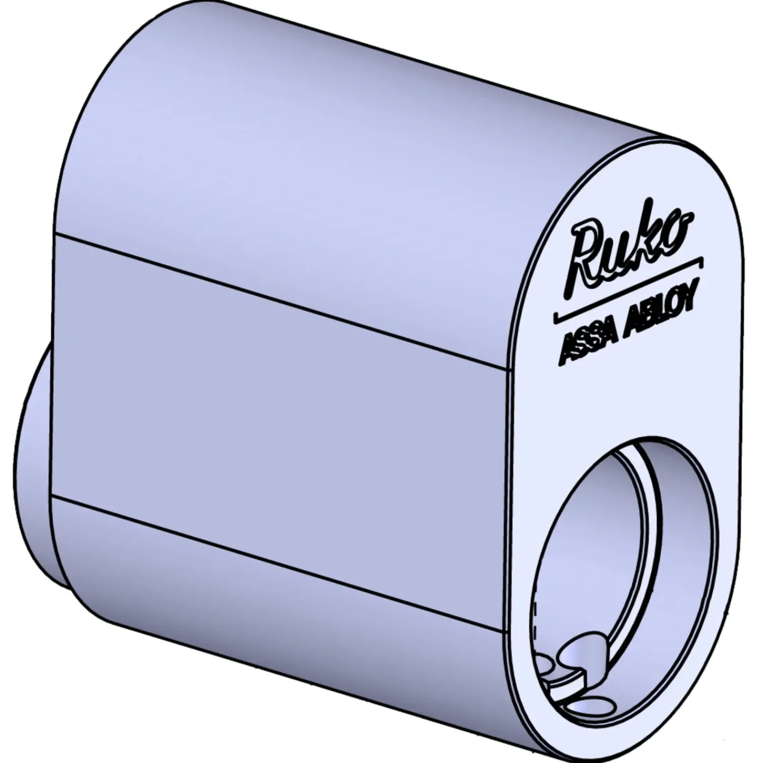 Best Ruko 1660 oval cylinder blank krom 2 stk.