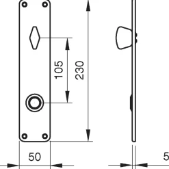 Ruko Låsekasser, Cylindre Og Dørbeslag^Langskilt 5309/8