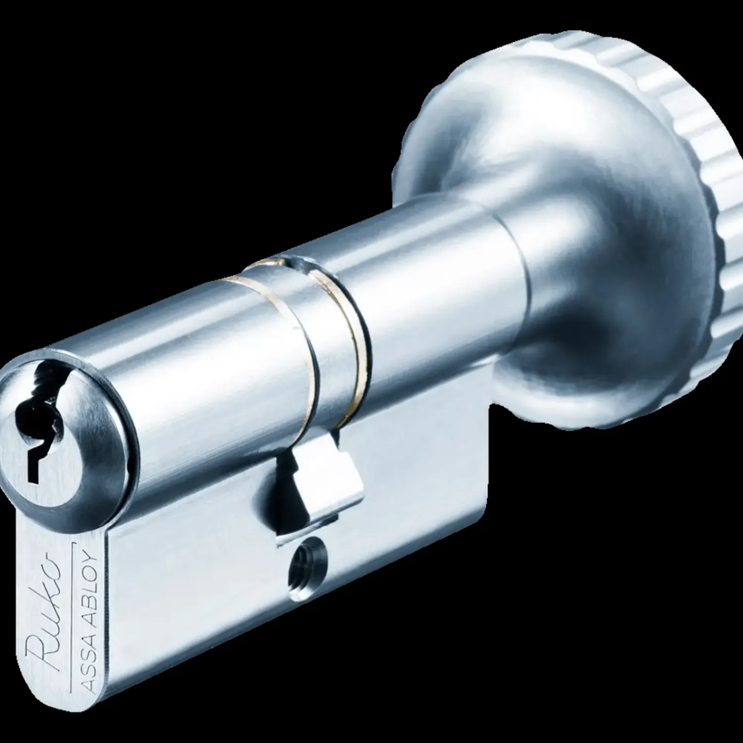 Ruko Låsekasser, Cylindre Og Dørbeslag^RB1602 dobbelt profilcylinder m/knop +15c rustfrit look