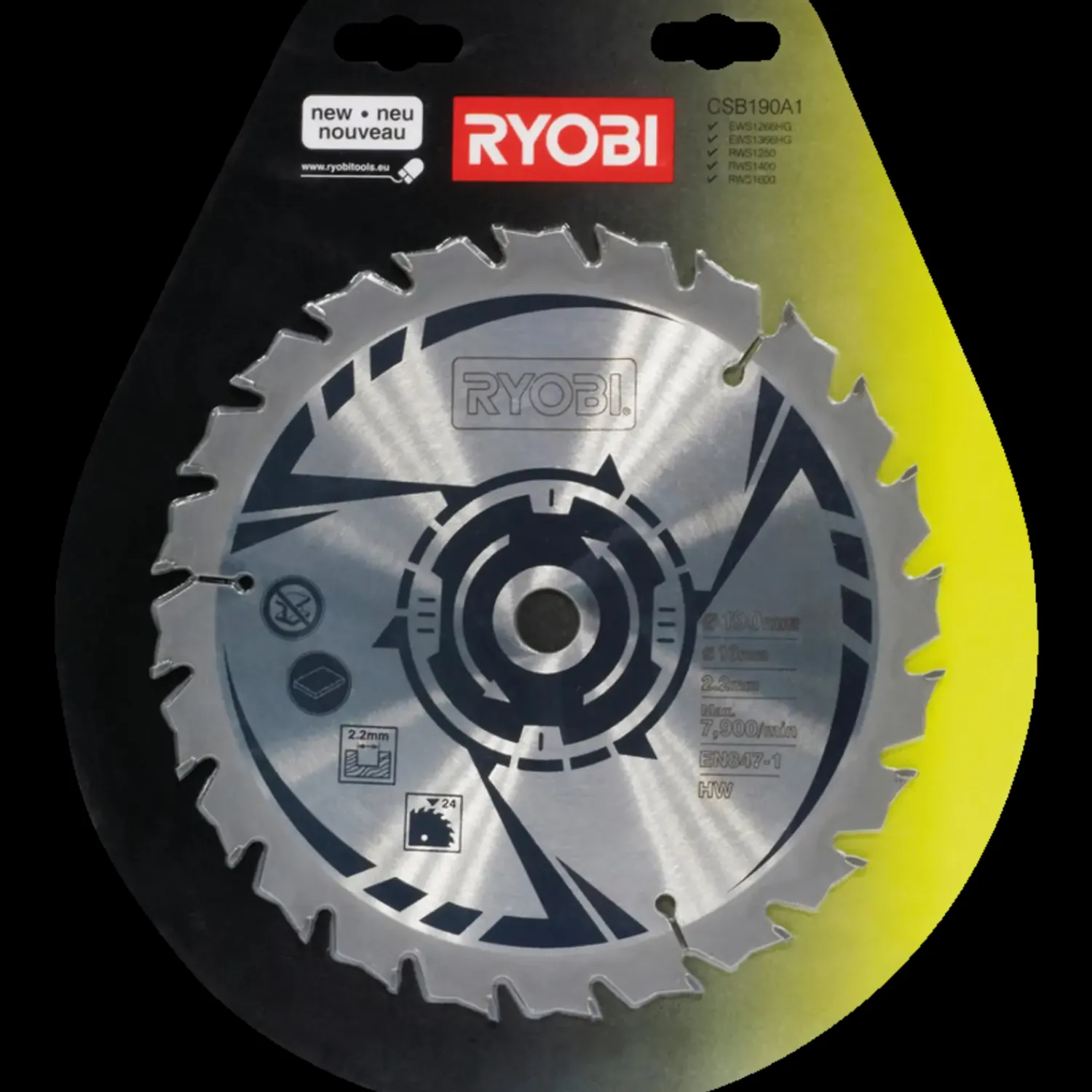 Ryobi Rundsavklinger^CSB190A1 rundsavklinge Ø 190 mm