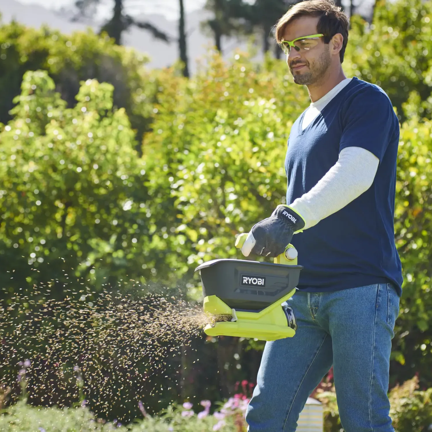 Ryobi Haveredskaber^OSS1800 salt, frø og gødningsspreder 18V ONE+ solo