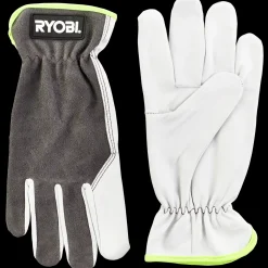 Ryobi Arbejdshandsker^RAC810 Timberwolf havehandske læder str. M
