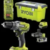 Clearance Ryobi R18DD3-252T akku bore-/skruemaskine 1x2,0+1x5,0 Ah 18V ONE+ inkl. 17 dele tilbehør