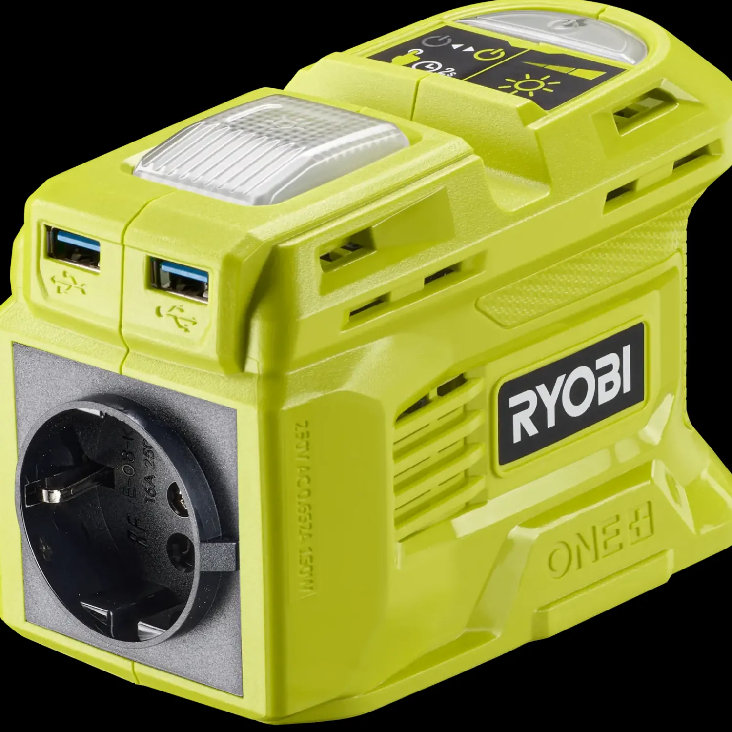 Ryobi Batterier Og Opladere^RY18BI150B 2-i-1 inverter og oplader 18V ONE+