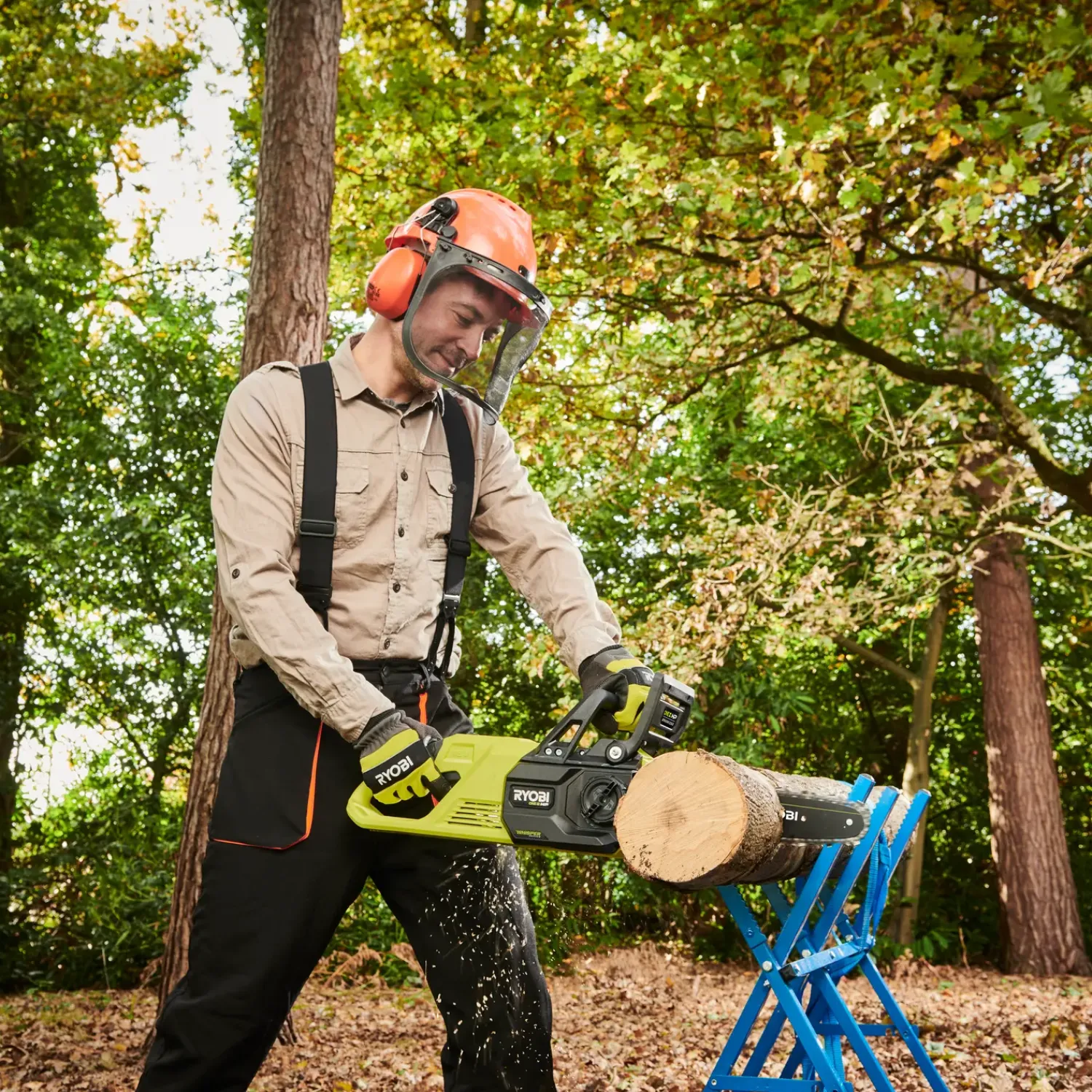 Best Ryobi RY18CSX30A-150 18V ONE+ kædesav 5,0 Ah batteri og lader