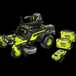 Sale Ryobi RY72ZTRX107-210 72V 107 cm zero turn plæneklipper 2x10 Ah batt.