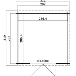 Sale Sacramento hytte/redskabsrum med dobbeltdør, 8,2 m²