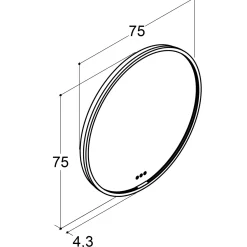 Scanbad Spejle Og Spejlskabe^badeværelsesspejl  messing med lys Ø75x4,3 cm