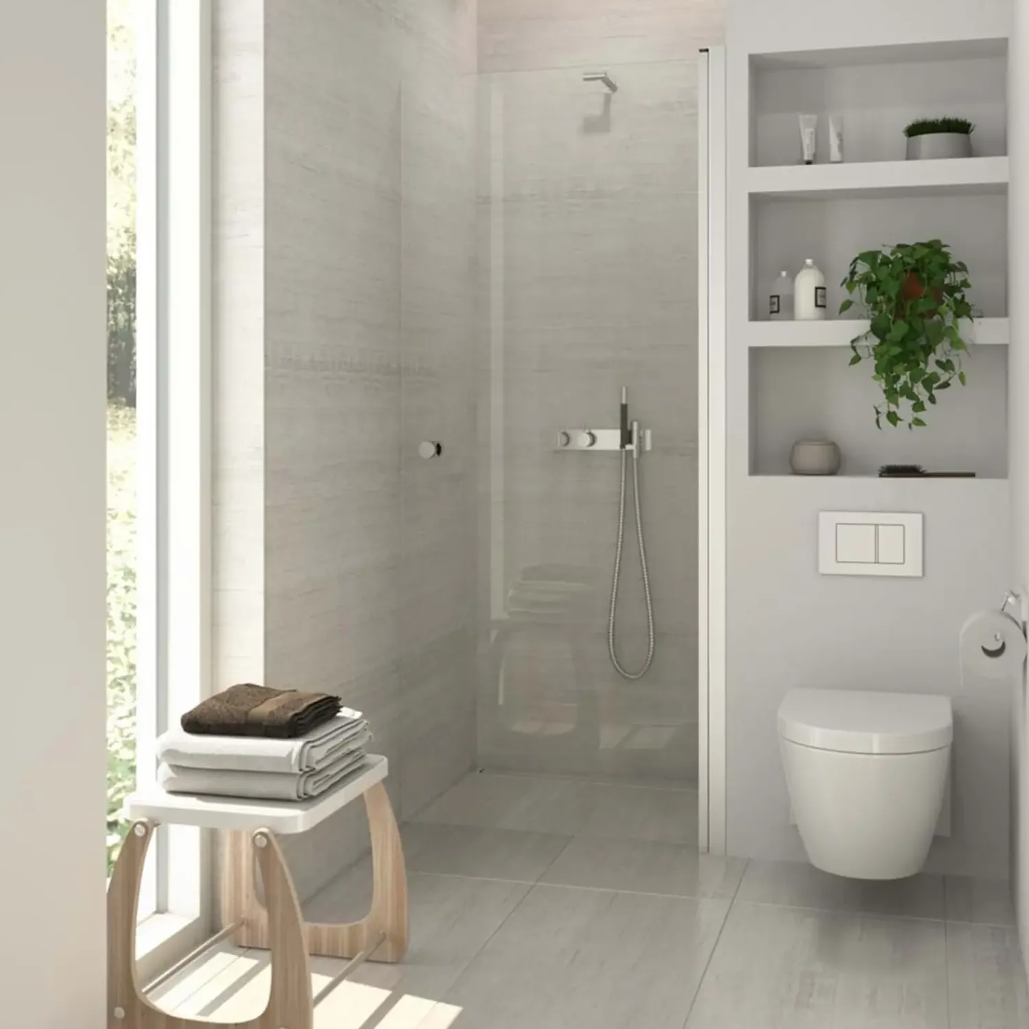 Online Scanbad Bruseadskillelse Satin/klart glas 99x200x0,6CM